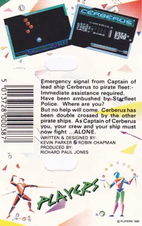 Cerberus (UK) (1986) (Trainer) box cover back